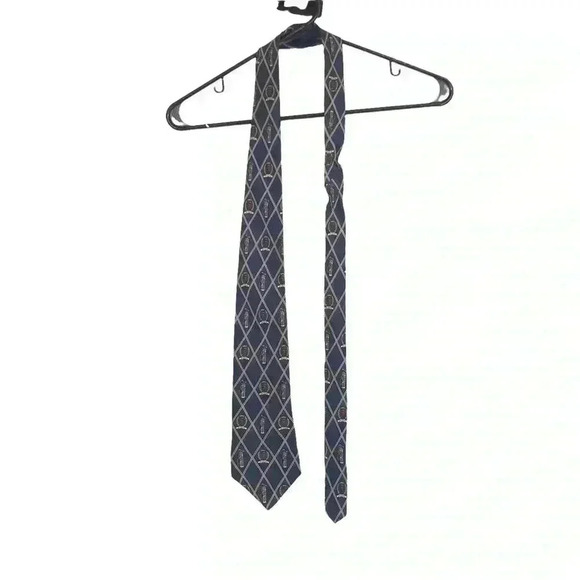 VINTAGE TOMMY HILFIGER GOLF SILK TIE NAVY BLUE 58” X 4” PREPPY CLASSIC - Picture 7 of 10